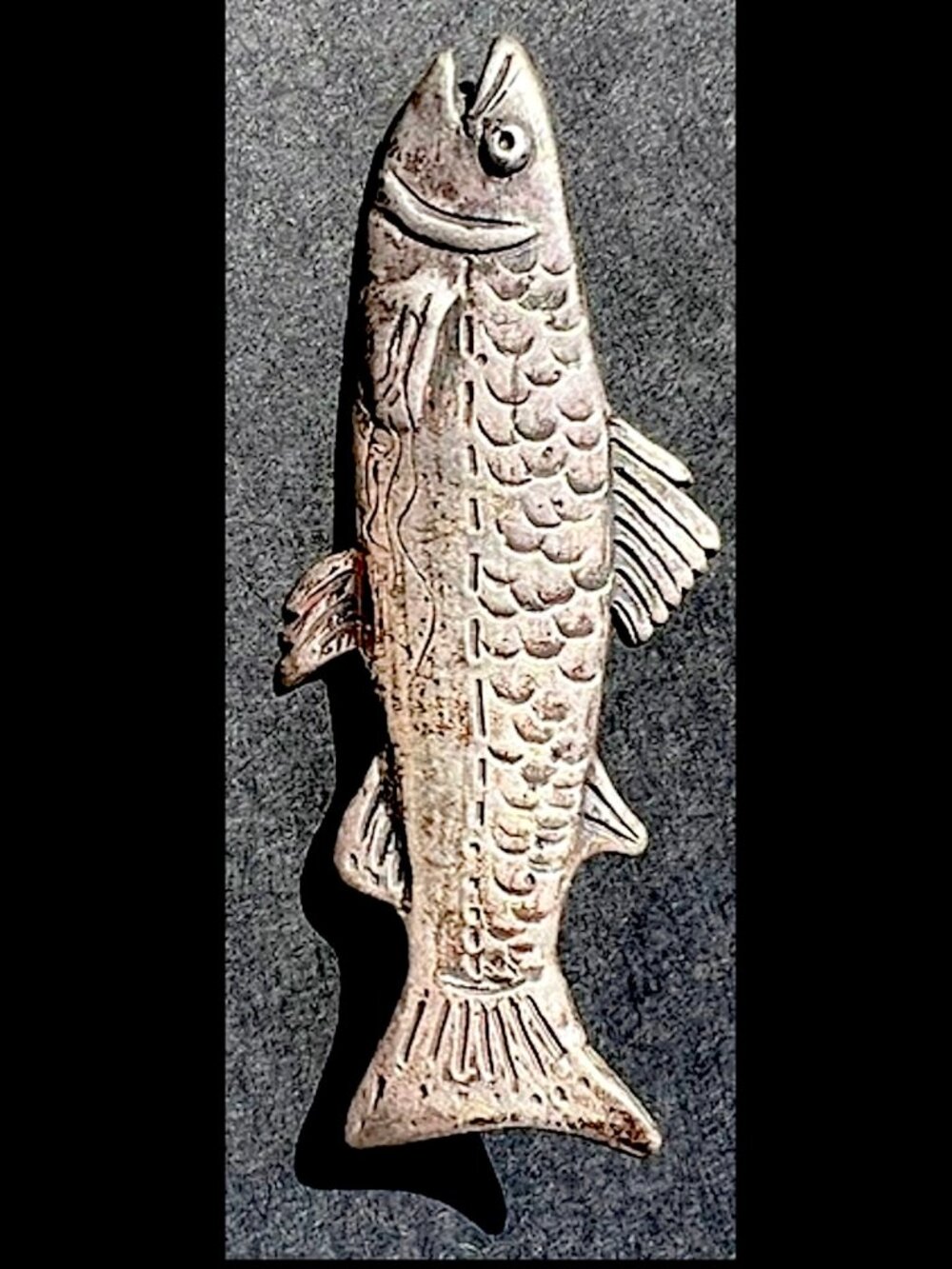 Vintage Sterling Silver FISH French Lyon Pin Brooch UNISEX